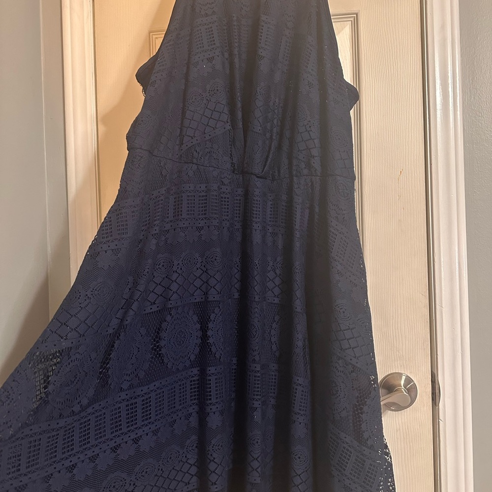 Bailey Blue Halter Midi Dress in Navy